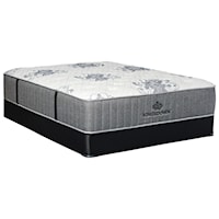 King 14 1/2" Plush Coil on Coil Mattress and 5" Low Profile Wood Foundation