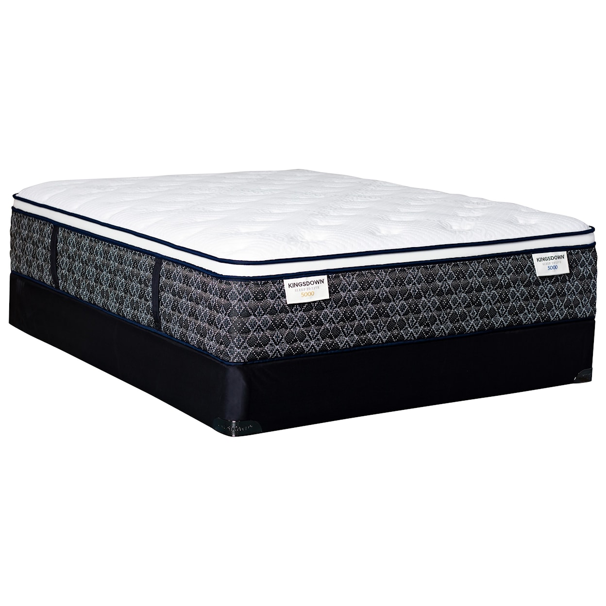 Kingsdown Sleep to Live 5000H ET Gold Blue King Hybrid Mattress LoPro Set