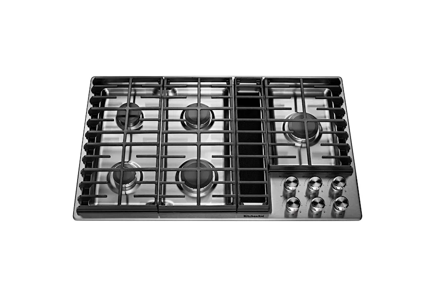 Gas Cooktops 36" 5 Burner Gas Downdraft Cooktop by KitchenAid at Furniture and ApplianceMart