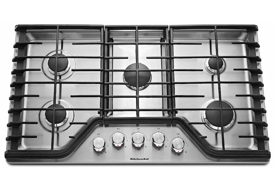 Gas Cooktops 36'' 5-Burner Gas Cooktop by KitchenAid at Furniture and ApplianceMart