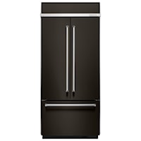 20.8 Cu. Ft. 36" Width Built In French Door Refrigerator with Platinum Interior Design