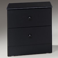 BLACK 2 DRAWER NIGHTSTAND |