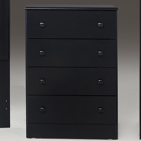 BLACK 4 DRAWER  CHEST |