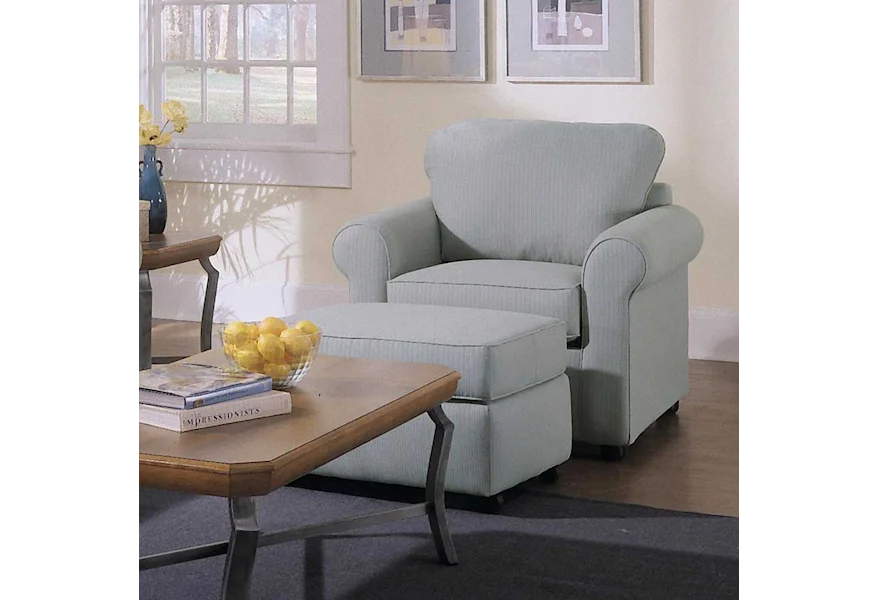 Brighton Chair and Ottoman by Klaussner at Rooms for Less