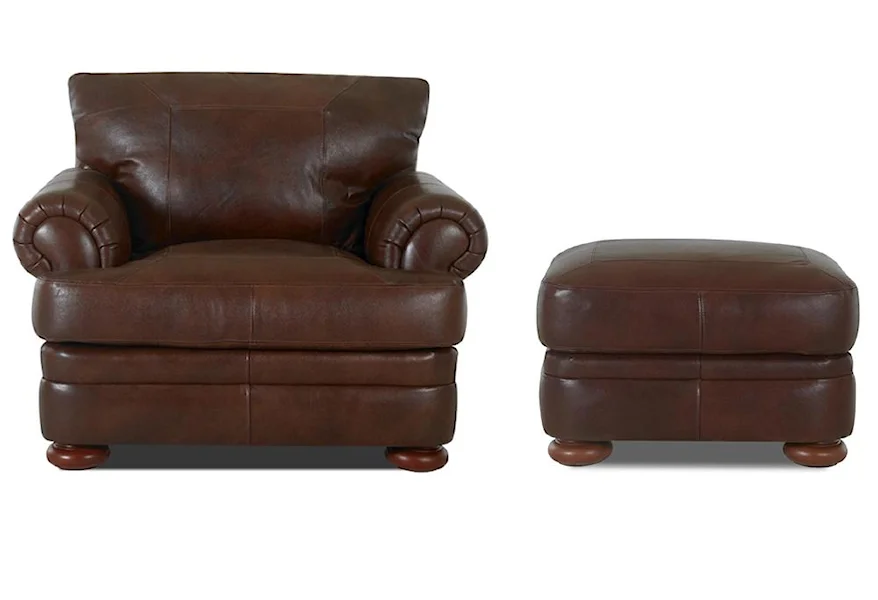 Montezuma Chair and Ottoman by Klaussner at Kaplan's Furniture