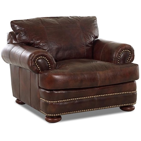 Leather Casual Style Chair with Bun Feet