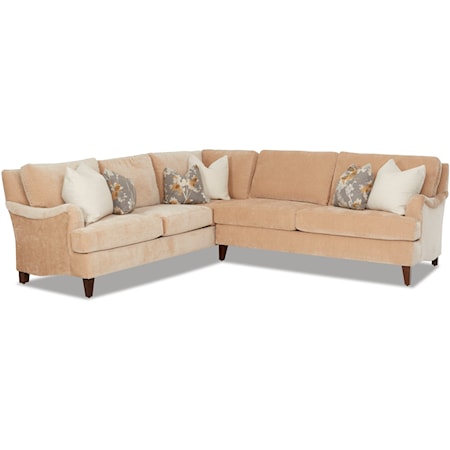 Transitional 2-Piece Sectional Sofa with Kool Gel Cushions
