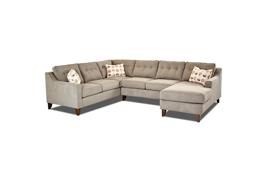 Audrina Contemporary 3 Piece Sectional Sofa by Klaussner at Johnny Janosik
