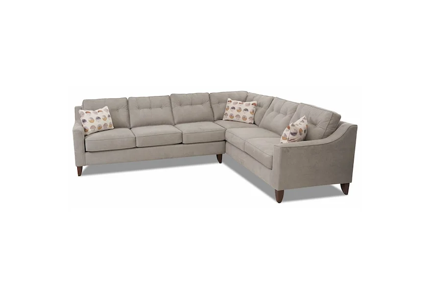 Audrina 2-Piece Sectional Sofa w/ RAF Corner Sofa by Klaussner at Johnny Janosik