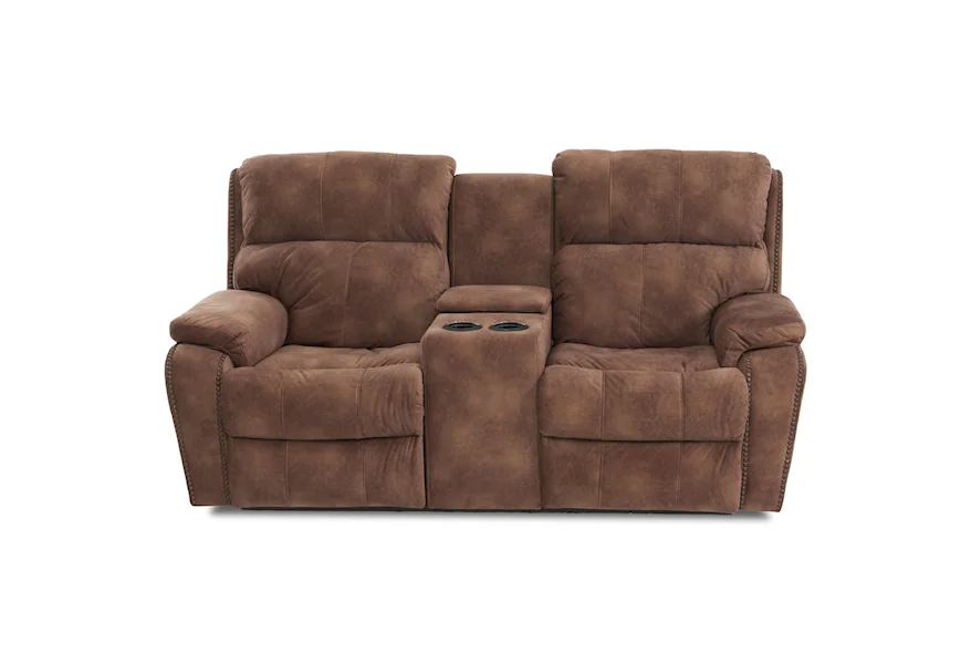 Averett Power Reclining LS w/Console w/ Nails by Klaussner at Pilgrim Furniture City
