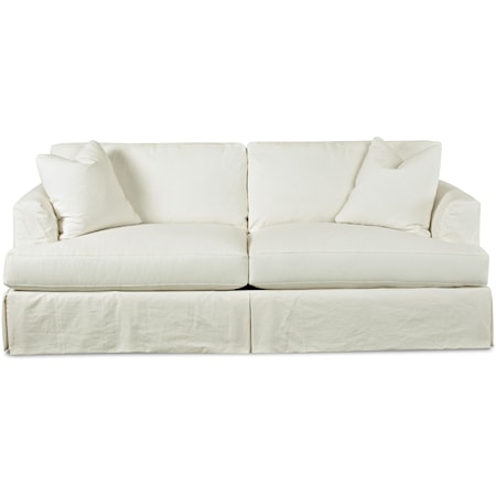 Slipcover Innerspring Sleeper Sofa with Flared Track Arms