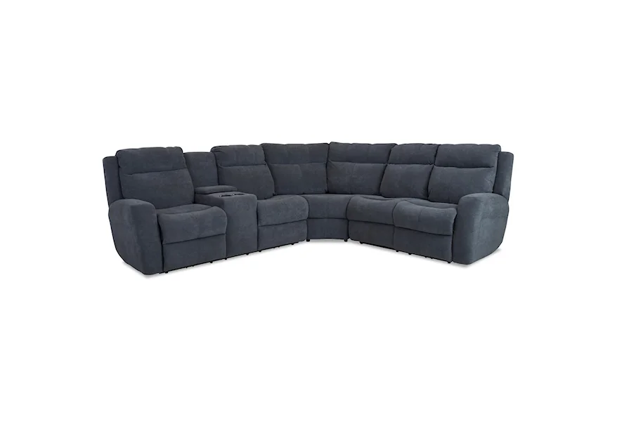 Brooks 4-Seat PowerRecline Sectional w/ LAF Console by Klaussner at Johnny Janosik