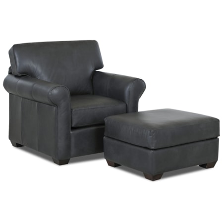 Transitional Chair and Ottoman Set