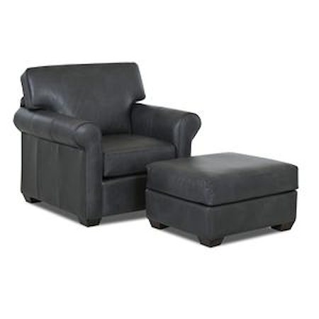 Transitional Chair and Ottoman Set