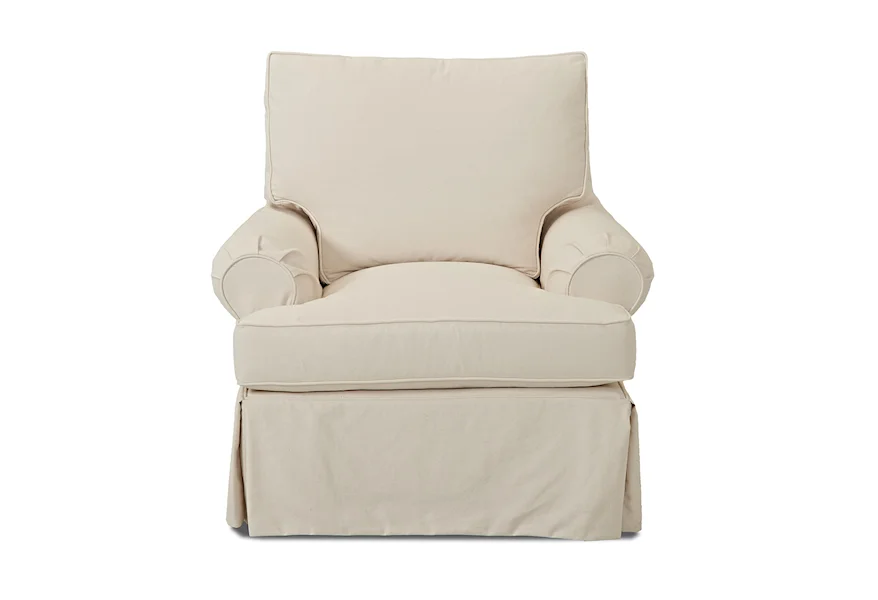 Carolina Swivel Glider Chair w/ Slipcover by Klaussner at Johnny Janosik