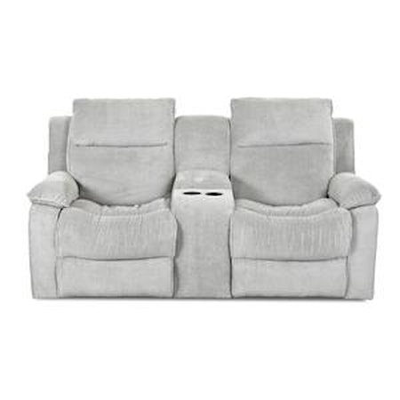 Casual Reclining Loveseat with Console