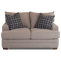 Casual Loveseat with Square Track Arms