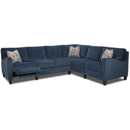 Hybrid Reclining Sectional w/ RAF Corn Sofa