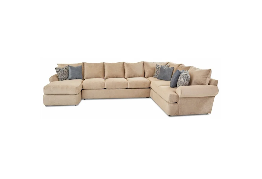 Cora 3-Piece Sectional Sofa w/ LAF Chaise by Klaussner at Johnny Janosik