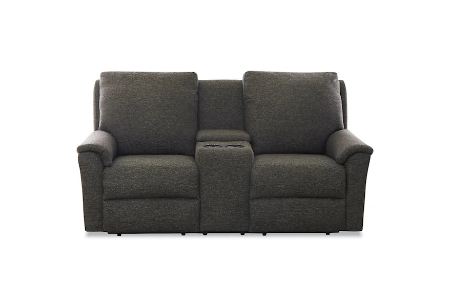 Davos Power Console Reclining Loveseat w/ Pwr Head by Klaussner at Johnny Janosik