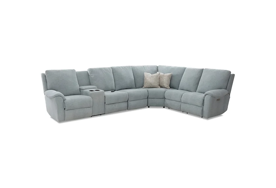 Davos Pwr Recline Sectional w/LAF Cnsl/Pwr Head/Lu by Klaussner at Johnny Janosik
