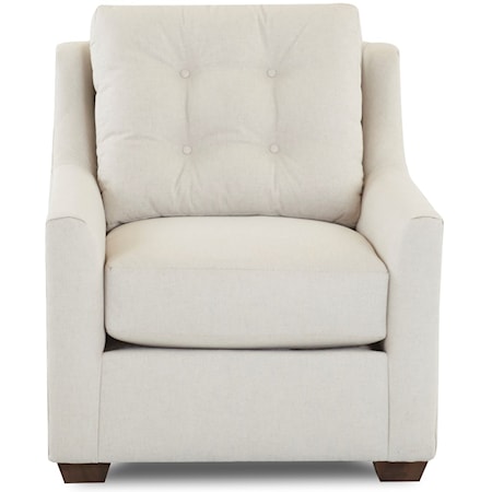 Chair with Button Tufting and Innerspring Seat Cushion