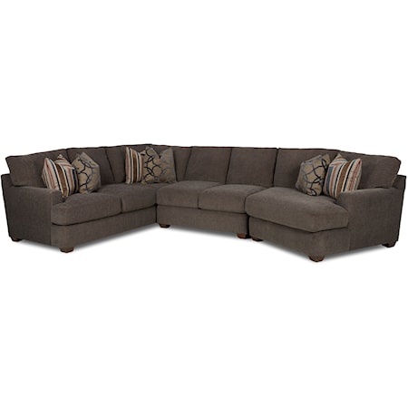 3 Pc Sectional Sofa w/ RAF Cuddler