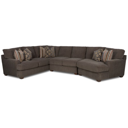 3 Pc Sectional Sofa w/ RAF Cuddler
