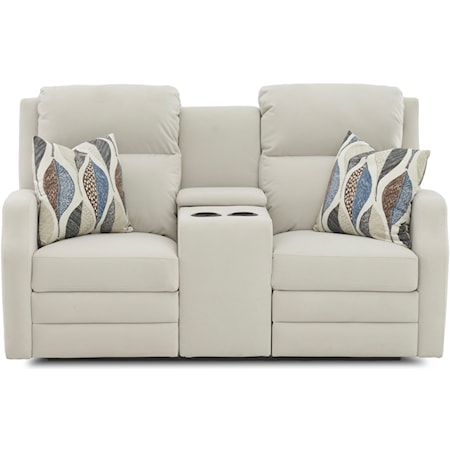 Console Reclining Loveseat w/ Pillows