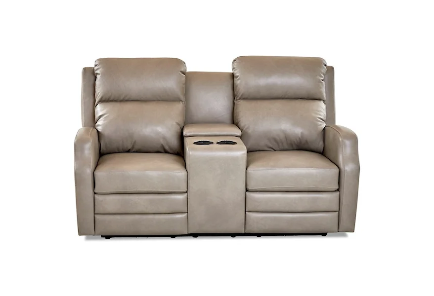 Kamiah Pwr Console Recline Love w/ Pwr Head & Massg by Klaussner at Lagniappe Home Store
