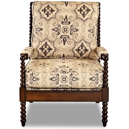 Rocco Accent Chair with Spool-turned Legs and Arms