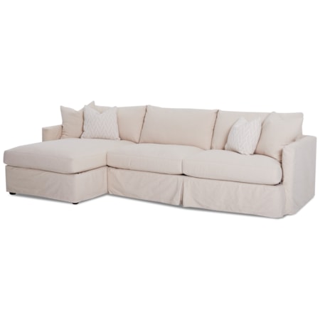 2 Pc Sectional Sofa with Slipcover