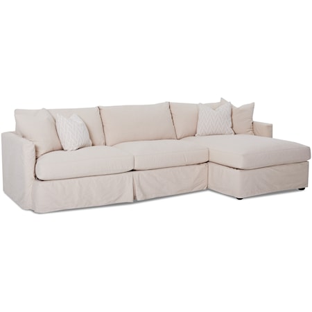 2 Pc Sectional Sofa with Slipcover