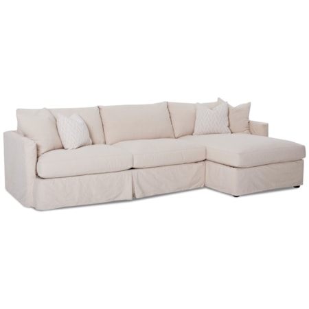 2 Pc Sectional Sofa with Slipcover