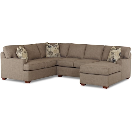 3 Piece Sectional Sofa with RAF Chaise 