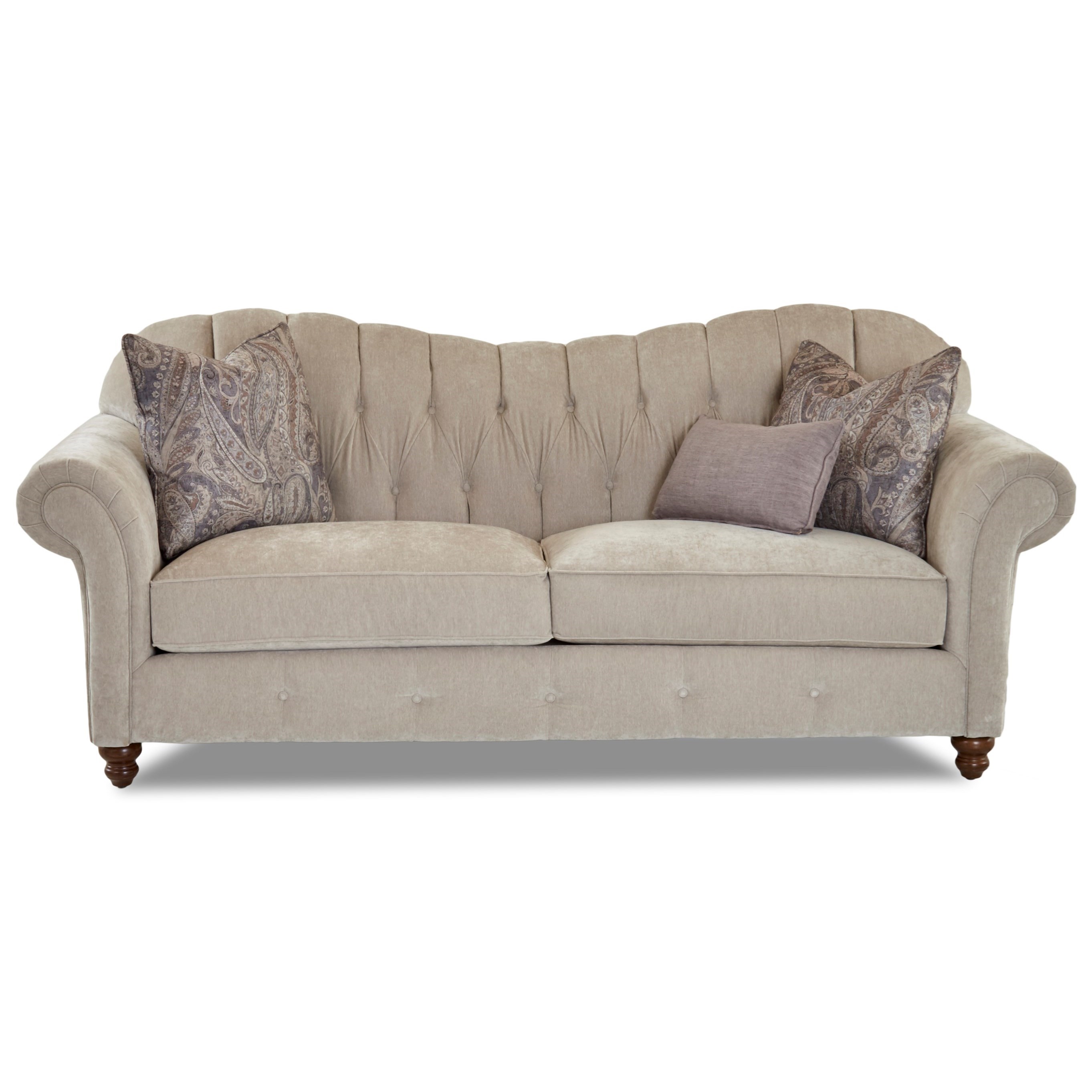 Traditional Sweetheart Back Sofa with Button Tufting