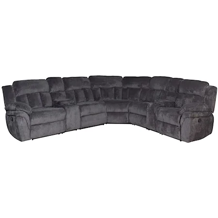 7pc Reclining sectional with 2 consoles