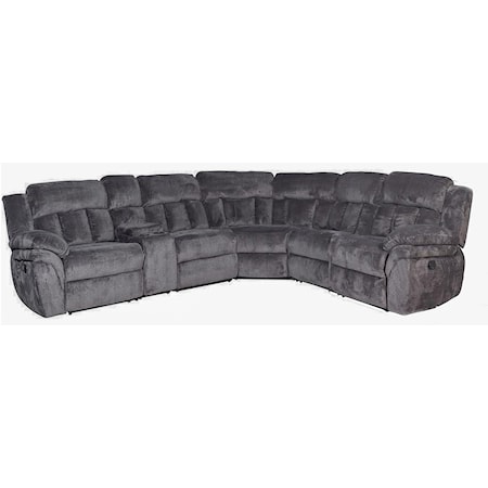 4-Seat Reclining Sectional Sofa with 1 Cup holder and Storage