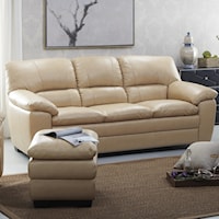 Sofa with Pillow Arms and Block Legs
