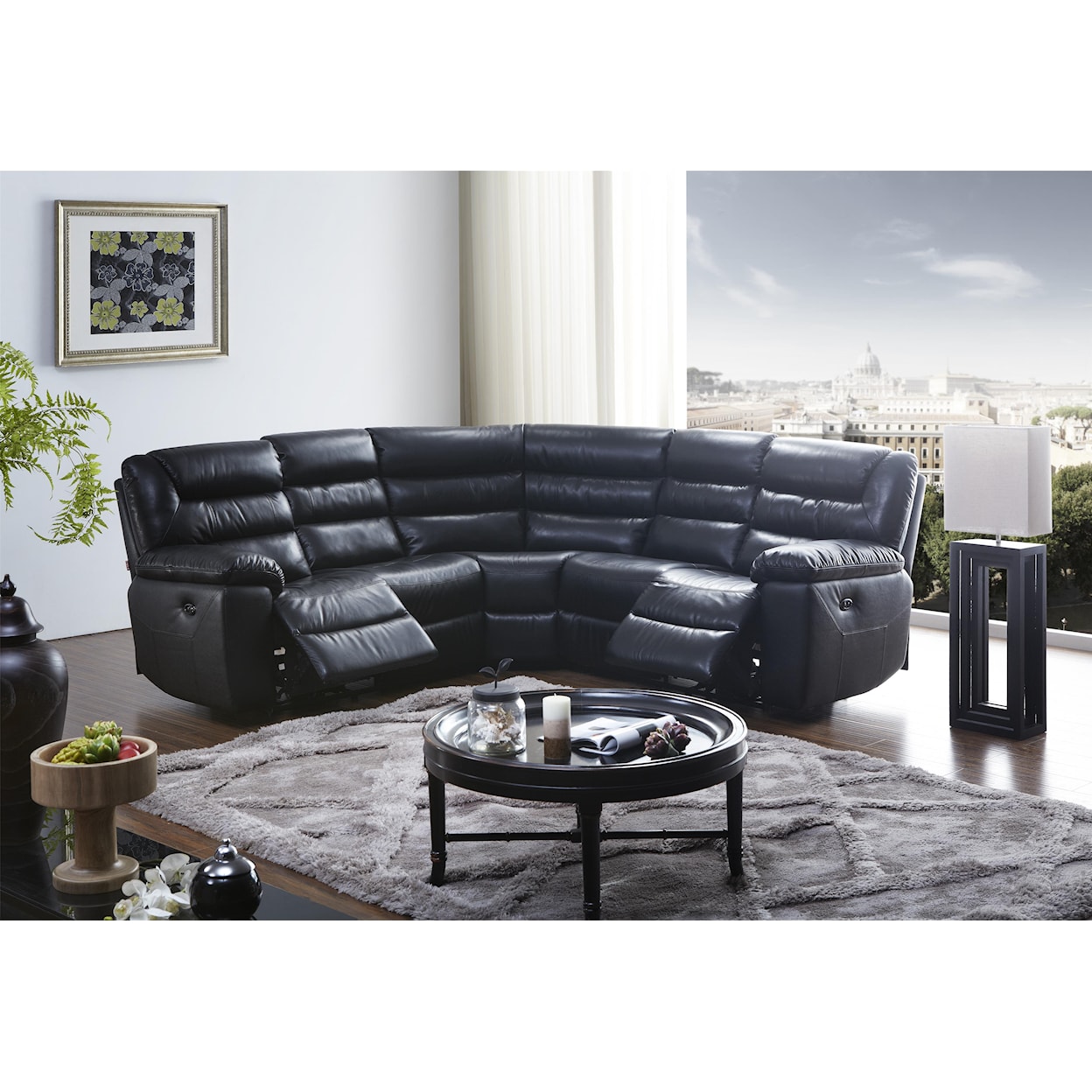 Kuka Home 1711 5 Pc Reclining Sectional Sofa