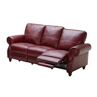 Traditional Power Reclining Sofa with Turned Wood Feet
