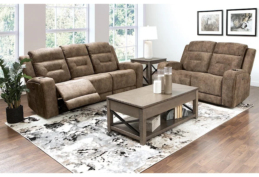 883 POWER RECLINING SOFA W/POWER HEADREST by Kuka Home at Darvin Furniture