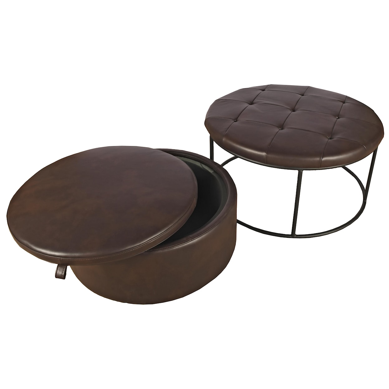 Maric Furniture Accent Ottomans Faux Leather Nesting Ottoman