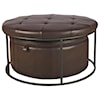 Maric Furniture Accent Ottomans Faux Leather Nesting Ottoman