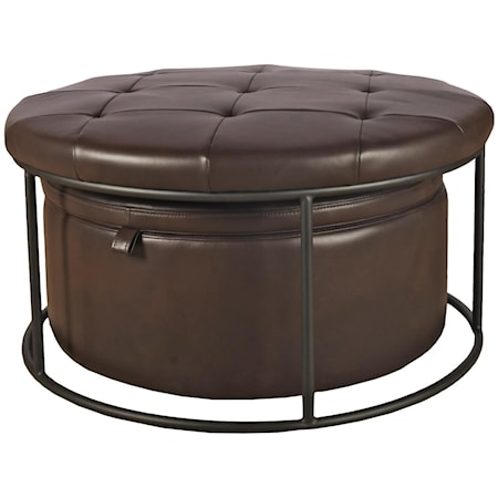 Faux Leather Nesting Ottoman