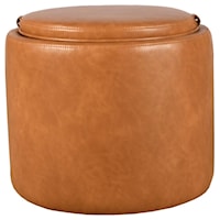 Faux Leather Ottoman with Tray
