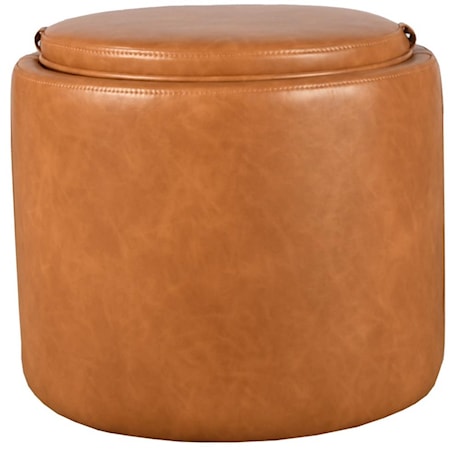 Faux Leather Ottoman