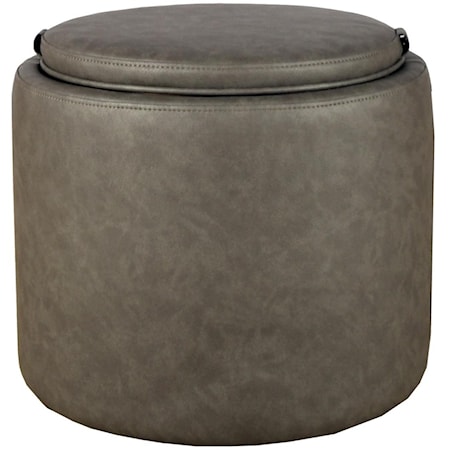 Faux Leather Ottoman