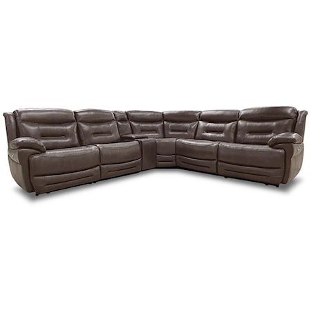 Leather Reclining Sectional W/ PWR Headrests