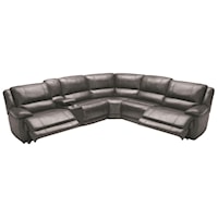 Six Piece Power Reclining Sectional Sofa with Cupholder Storage Console